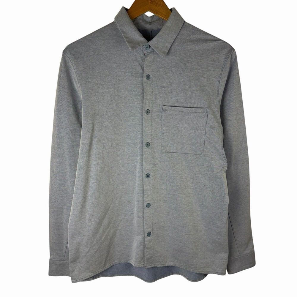 Lululemon Shirt Mens M Blue Commission Button Up Stretch Performance Pocket